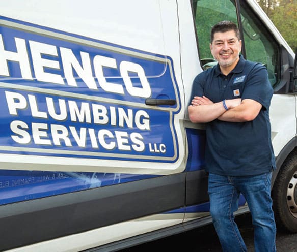 Henco Plumbing Services Technician and Service Truck